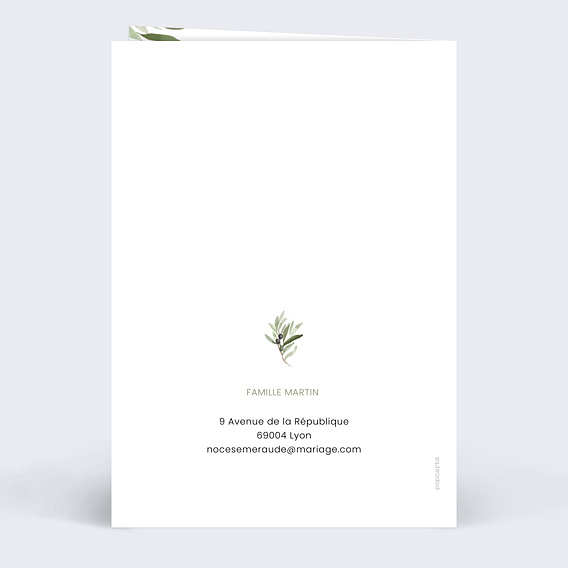 Invitation anniversaire mariage Provençal Verso