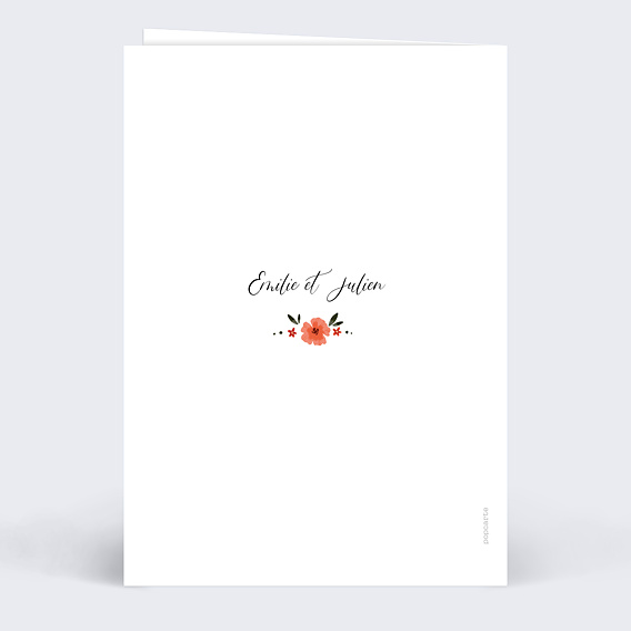 Invitation anniversaire mariage Arche champêtre Verso