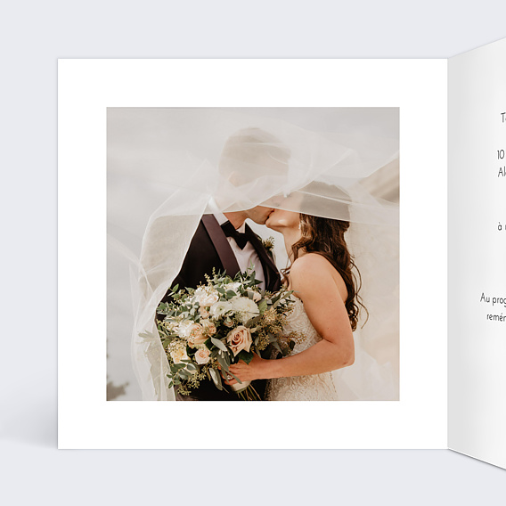 Invitation anniversaire mariage Cœur en Photos Intérieur Gauche