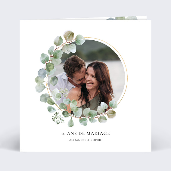 Invitation anniversaire mariage Couronne Aquarelle