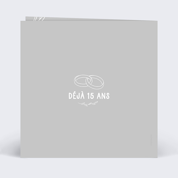 Invitation anniversaire mariage Photo mariage 15 ans Verso