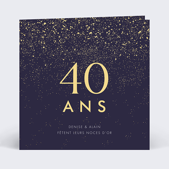 Invitation anniversaire mariage Pluie de Fête avec graines Recto