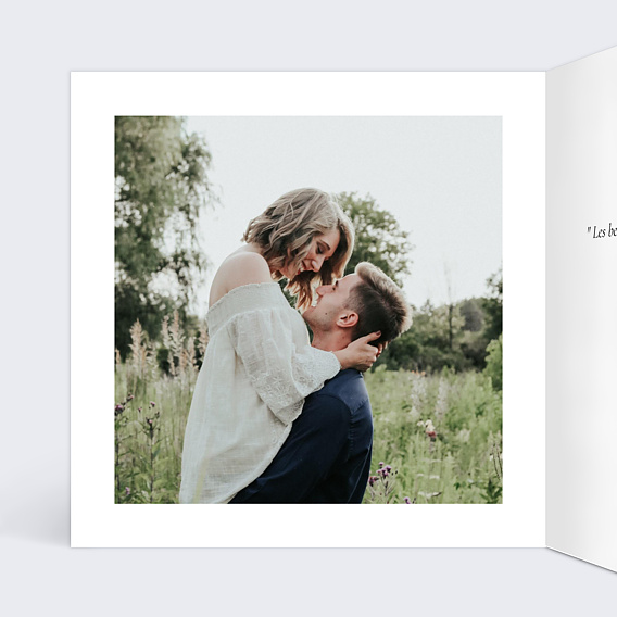 Invitation anniversaire mariage Lettrines Botaniques Intérieur Gauche