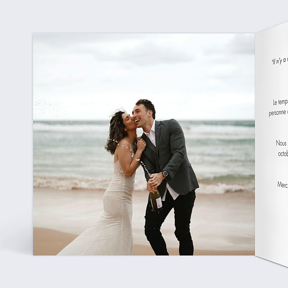 Invitation anniversaire mariage Petit Coeur Intérieur Gauche