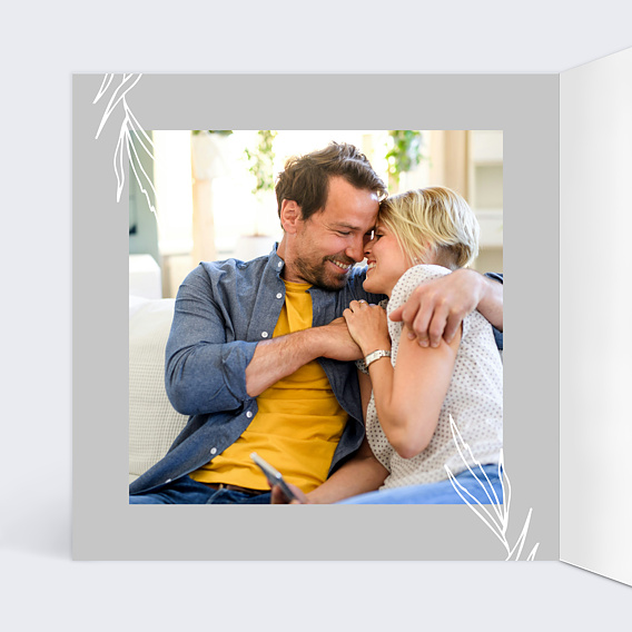 Invitation anniversaire mariage Photo mariage 15 ans Intérieur Gauche