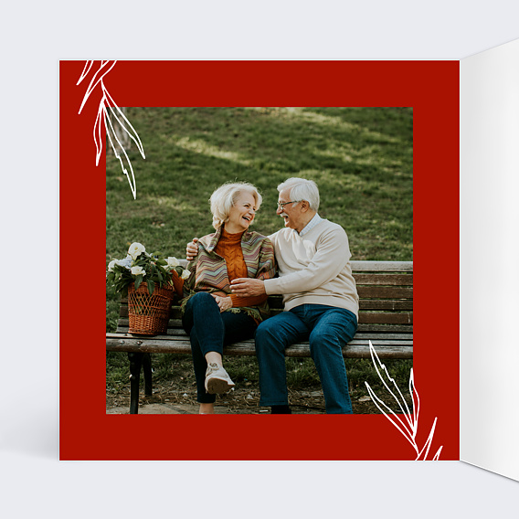 Invitation anniversaire mariage Photo mariage 45 ans Intérieur Gauche