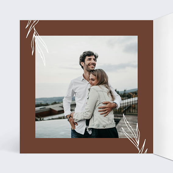 Invitation anniversaire mariage Photo mariage 5 ans Intérieur Gauche