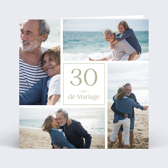 Invitation anniversaire de mariage Etiquette carré