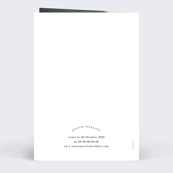 Invitation anniversaire mariage Photo Pleine Page Verso