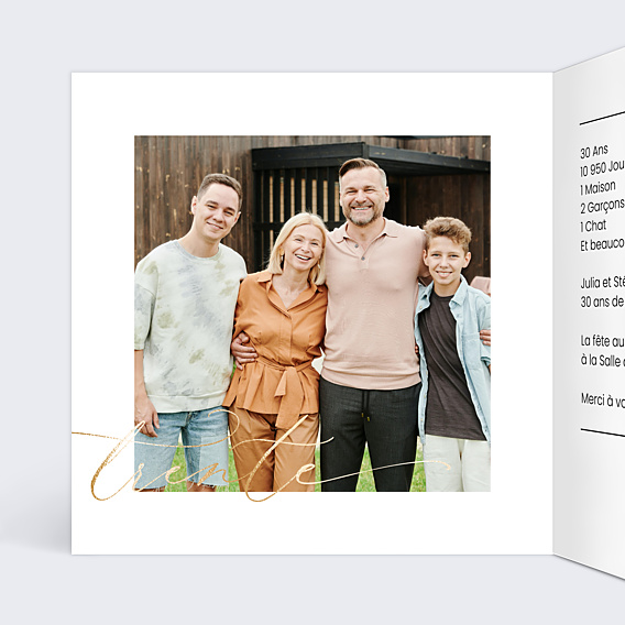 Invitation anniversaire de mariage 30 ans Moderne