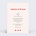 Invitation anniversaire de mariage 1001 Cœurs