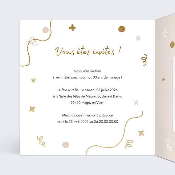 Invitation anniversaire de mariage Cultiver l’amour