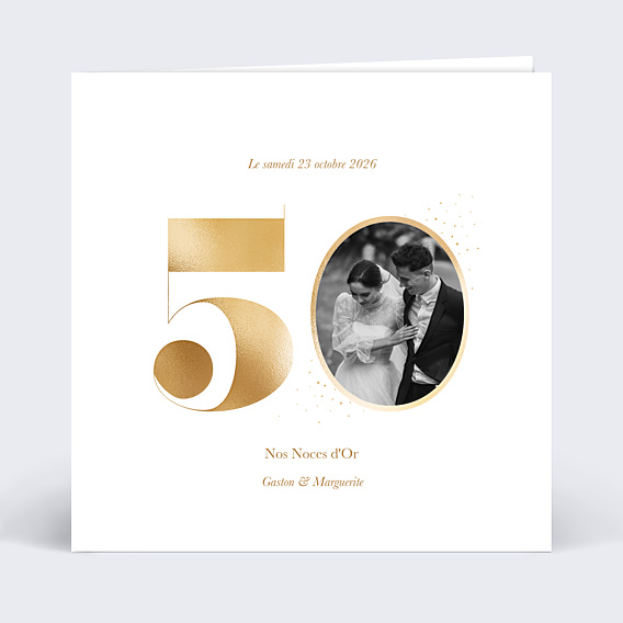 Invitation anniversaire de mariage Photo souvenir 50