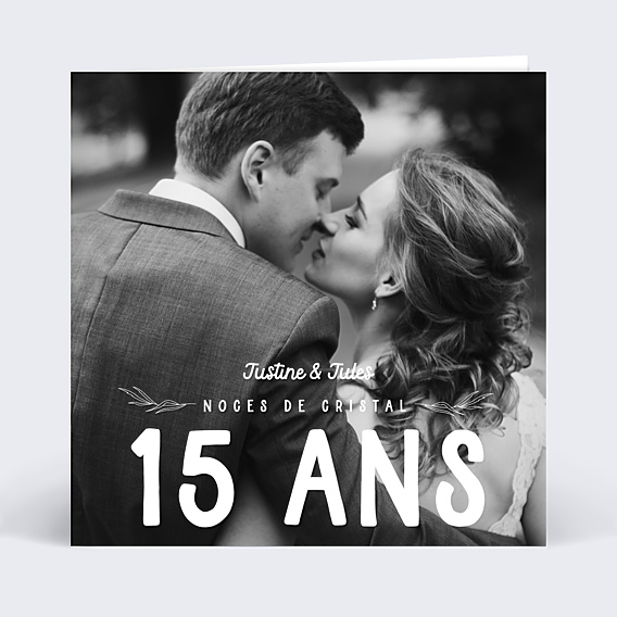 Invitation anniversaire de mariage Photo mariage 15 ans