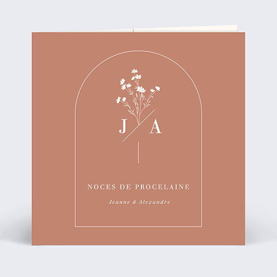Invitation anniversaire mariage Botanica