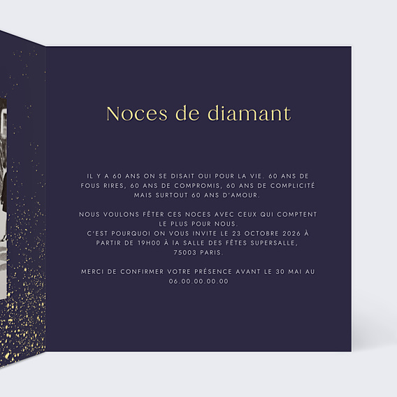 Invitation anniversaire de mariage Pluie de Fête
