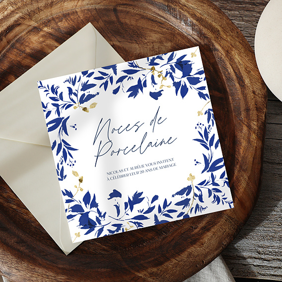 Invitation anniversaire mariage Esprit Azulejos Après 1