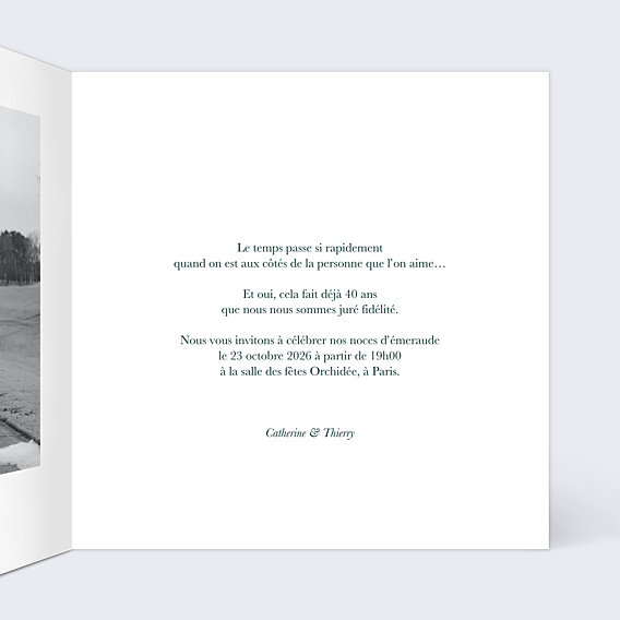 Invitation anniversaire de mariage Photo Souvenir 40