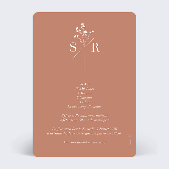 Invitation anniversaire de mariage Arche Photo