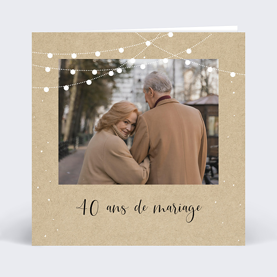 Invitation anniversaire mariage Guirlandes