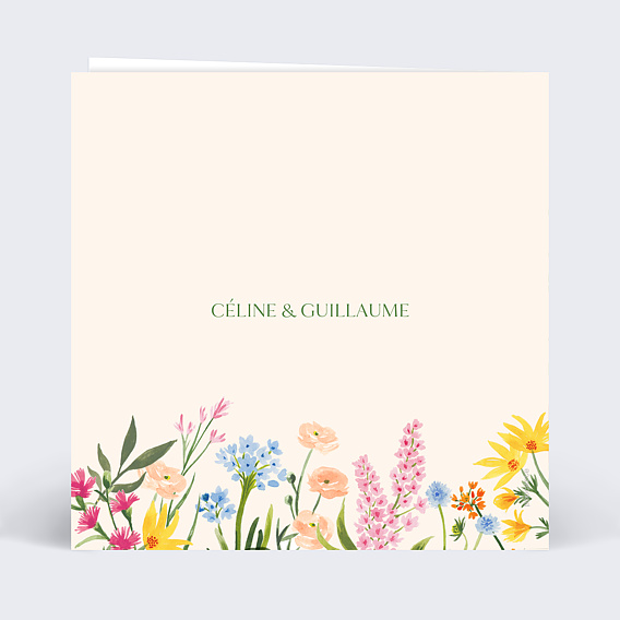 Invitation anniversaire mariage Jardin Romantique Verso