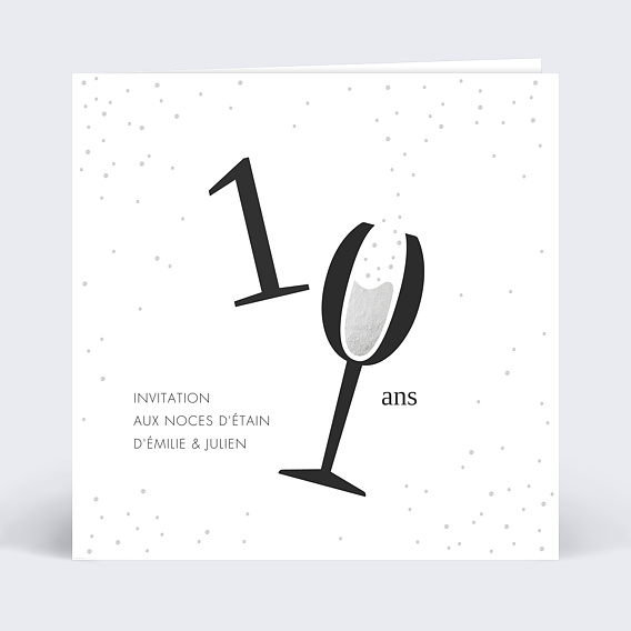 Invitation anniversaire mariage Levons nos Verres Chiffres