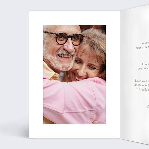 Invitation anniversaire mariage 30 années d'amour Intérieur Gauche