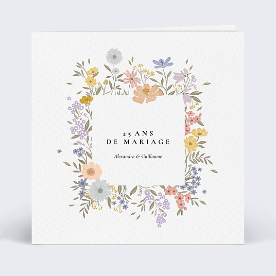 Invitation anniversaire mariage Idylle Bucolique