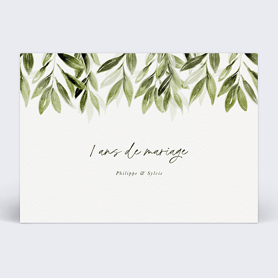 Invitation anniversaire mariage Lauriers Suspendus