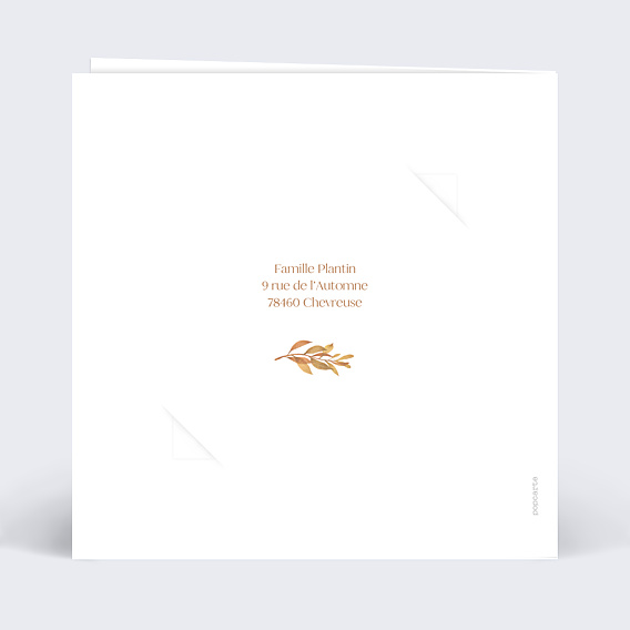 Invitation anniversaire de mariage Flower of Fall Graines