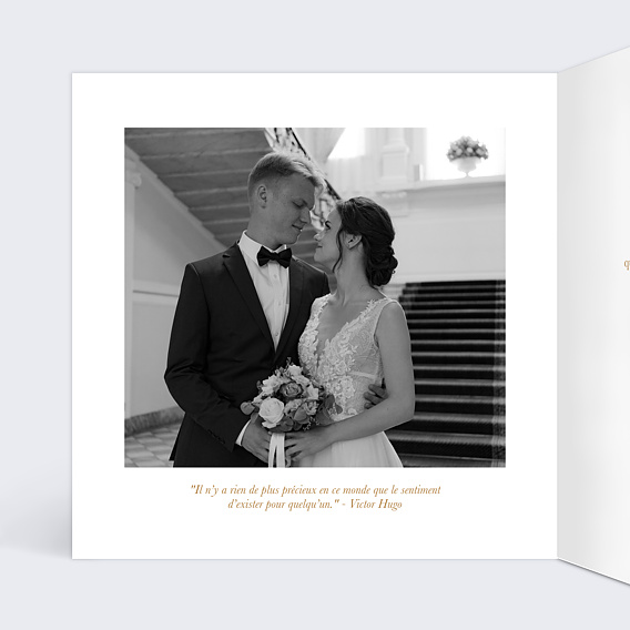 Invitation anniversaire mariage Photo souvenir 50 Intérieur Gauche