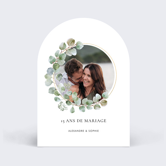 Invitation anniversaire mariage Couronne Aquarelle