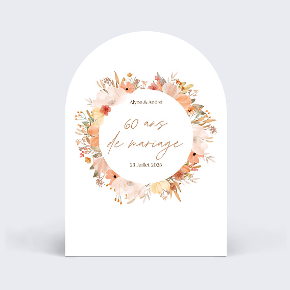 Invitation anniversaire mariage Couronne Printanière