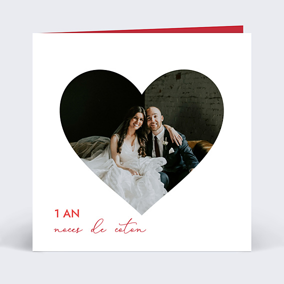 Invitation anniversaire mariage Photo cœur