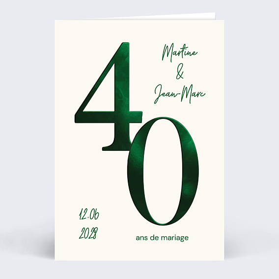 Invitation anniversaire mariage 40 années d'amour