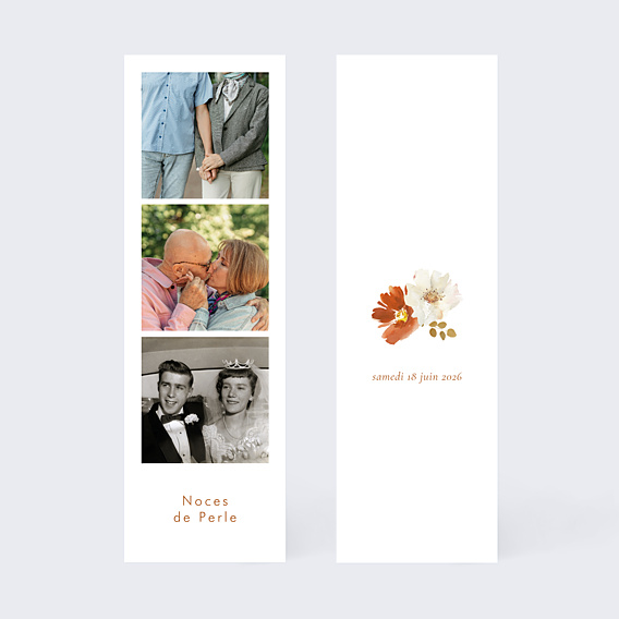 Invitation anniversaire de mariage Bouquet Parfumé décomposé