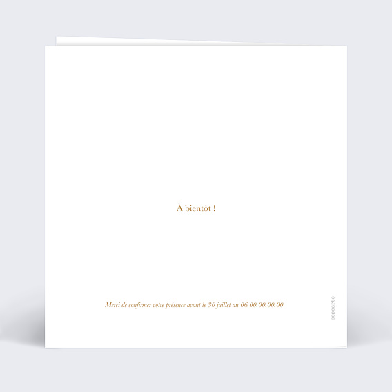 Invitation anniversaire mariage Photo souvenir 50 Verso