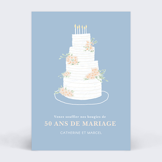 Invitation anniversaire de mariage Pièce Montée