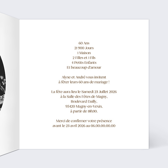Invitation anniversaire de mariage Couronne Printanière