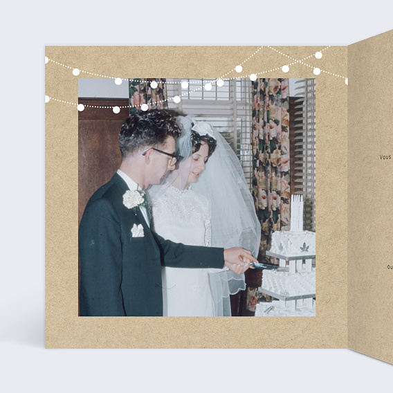 Invitation anniversaire mariage Arbre Intérieur Gauche