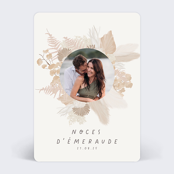 Invitation anniversaire mariage Couronne Bohème