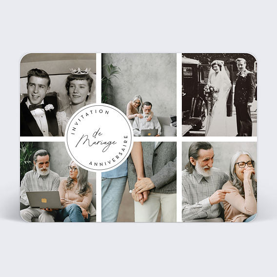 Invitation anniversaire mariage Pastille