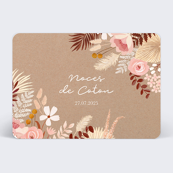 Invitation anniversaire mariage Printemps Bohème