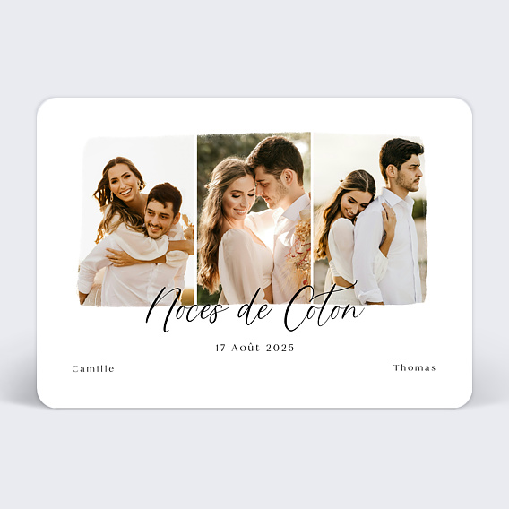 Invitation anniversaire mariage Triptyque Romantique