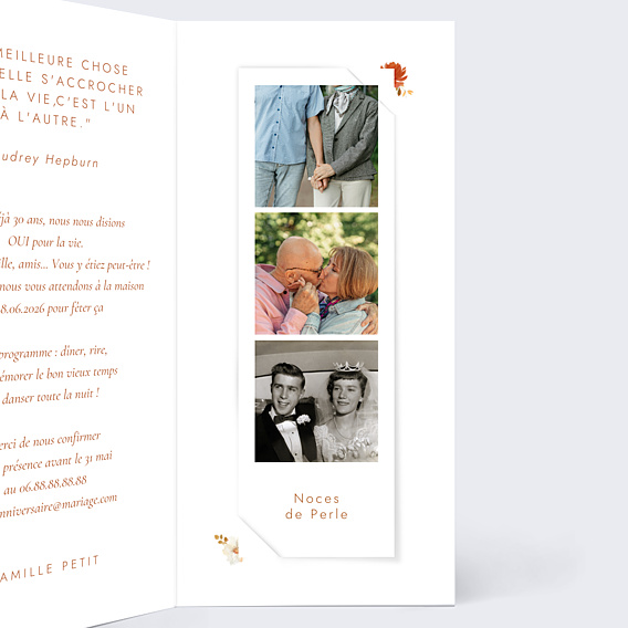 Invitation anniversaire de mariage Bouquet Parfumé décomposé