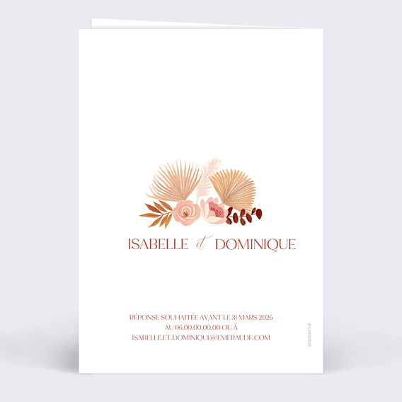 Invitation anniversaire de mariage Arche bohème terracota