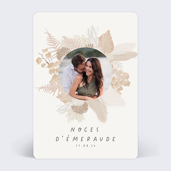 Invitation anniversaire mariage Couronne Bohème