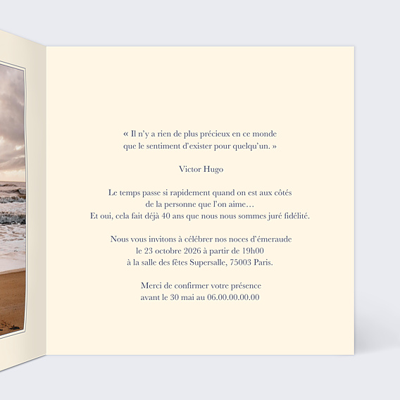 Invitation anniversaire de mariage Que du Bonheur