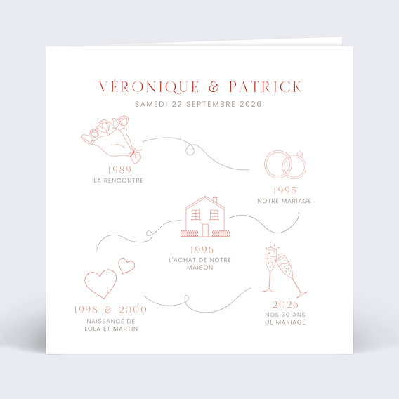 Invitation anniversaire de mariage Notre Vie Ensemble