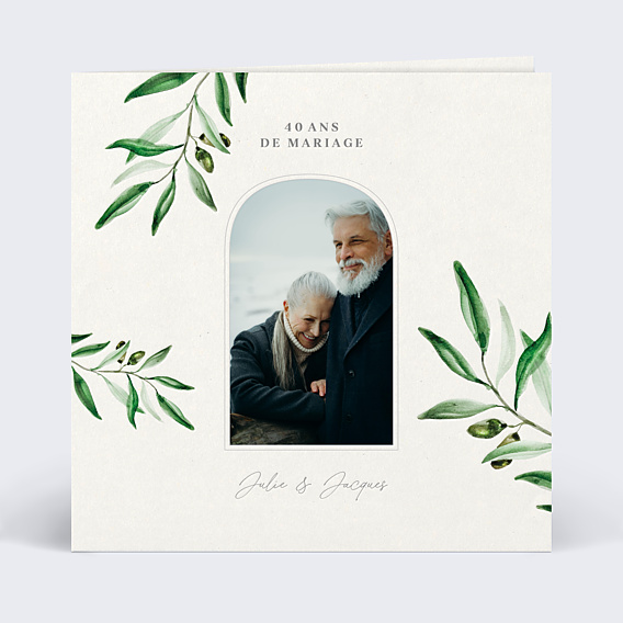 Invitation anniversaire de mariage Arche olivier